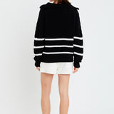 Stripe Zip up Sweater