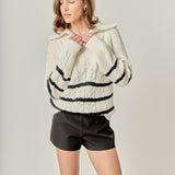 Stripe Zip up Sweater