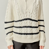 Stripe Zip up Sweater