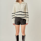 Stripe Zip up Sweater