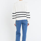 Stripe Zip up Sweater