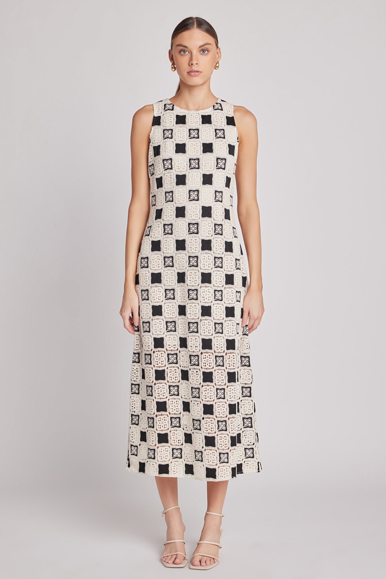 Crochet Patchwork Sleeveless Dress English Factory Crochet Patchwork Sleeveless Dress English Factory