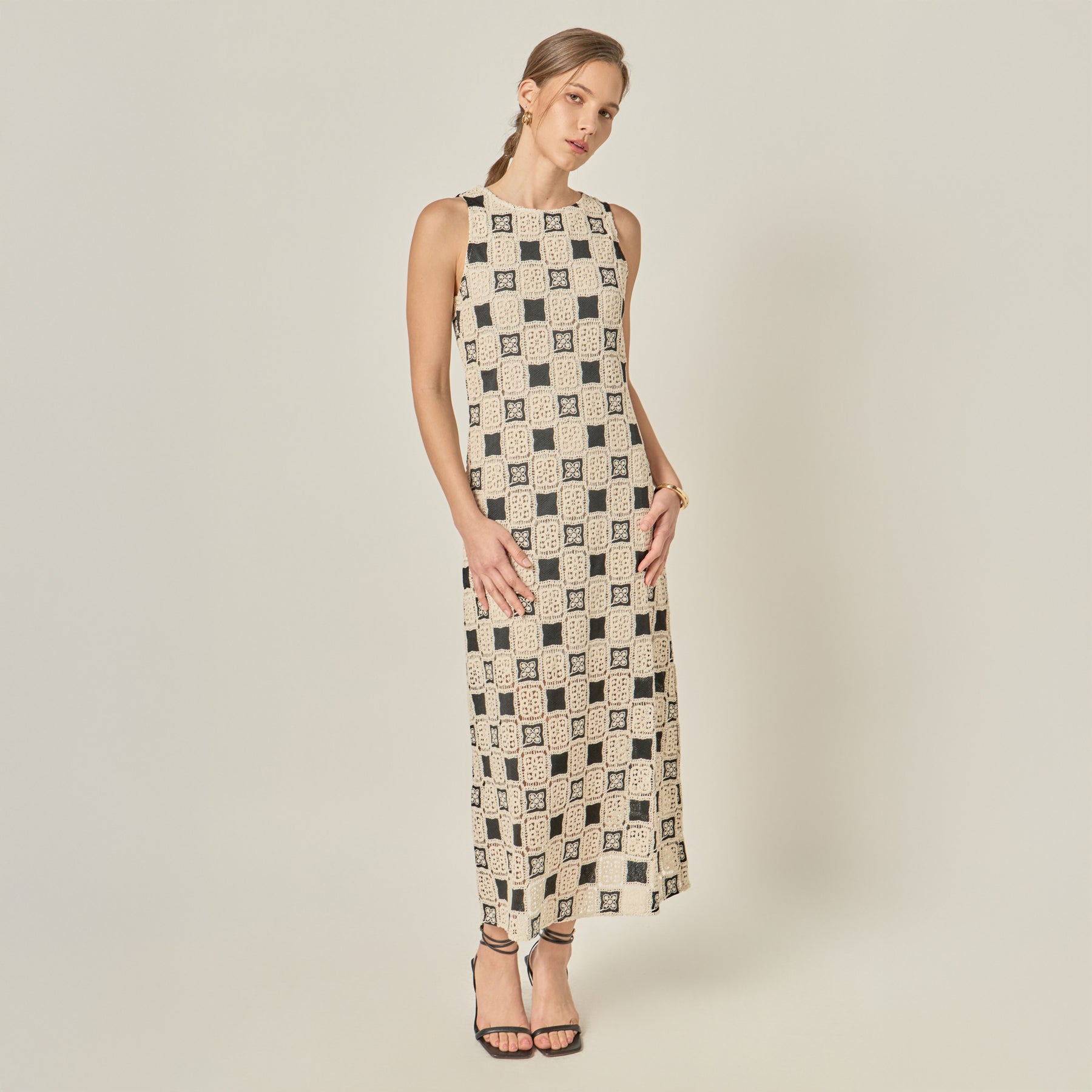 Crochet Patchwork Sleeveless Dress