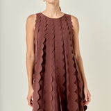 Ruffle Edge A-Line Mini Dress
