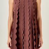 Ruffle Edge A-Line Mini Dress