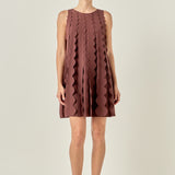 Ruffle Edge A-Line Mini Dress