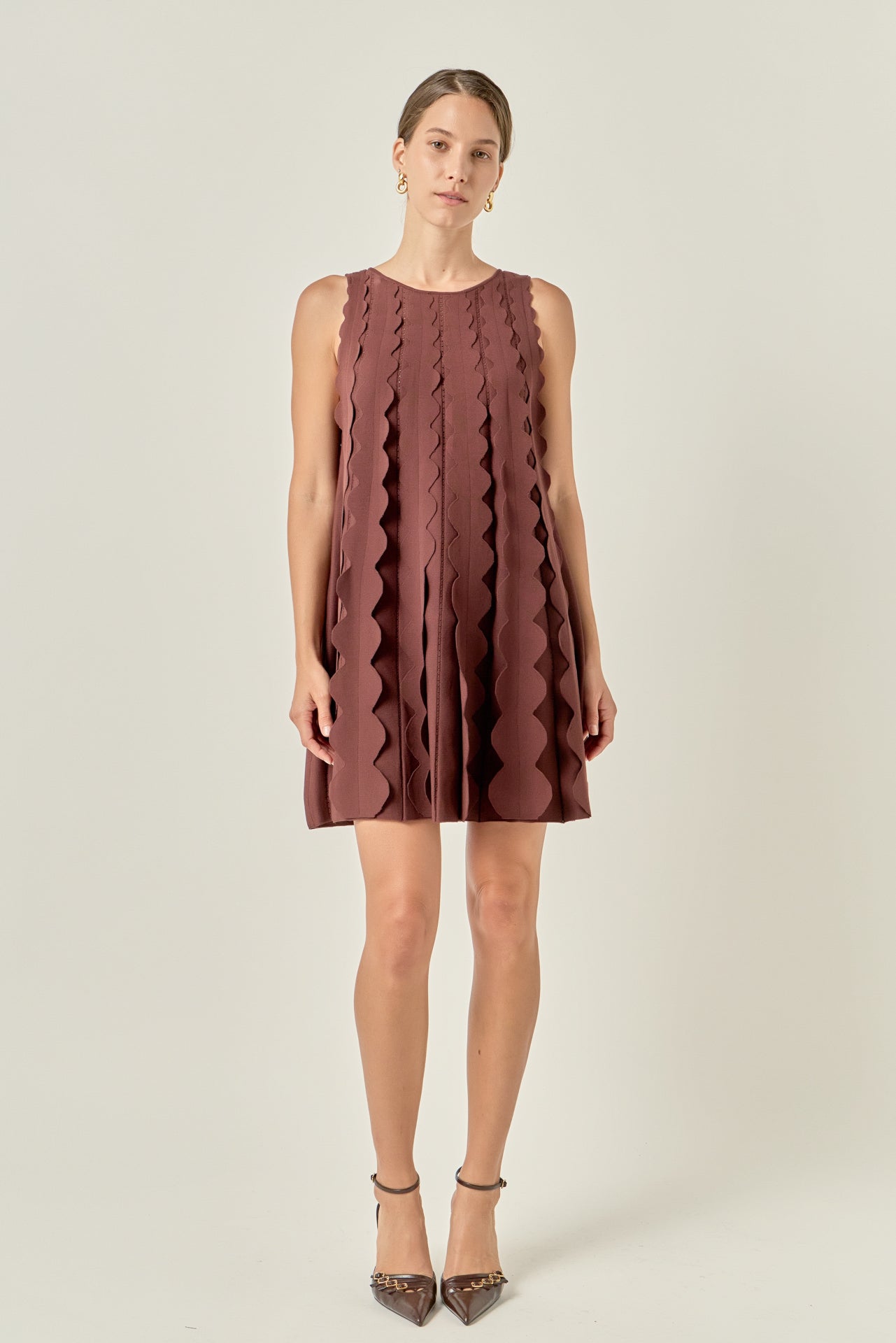 Ruffle Edge A-Line Mini Dress