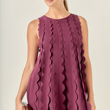 Ruffle Edge A-Line Mini Dress