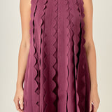 Ruffle Edge A-Line Mini Dress