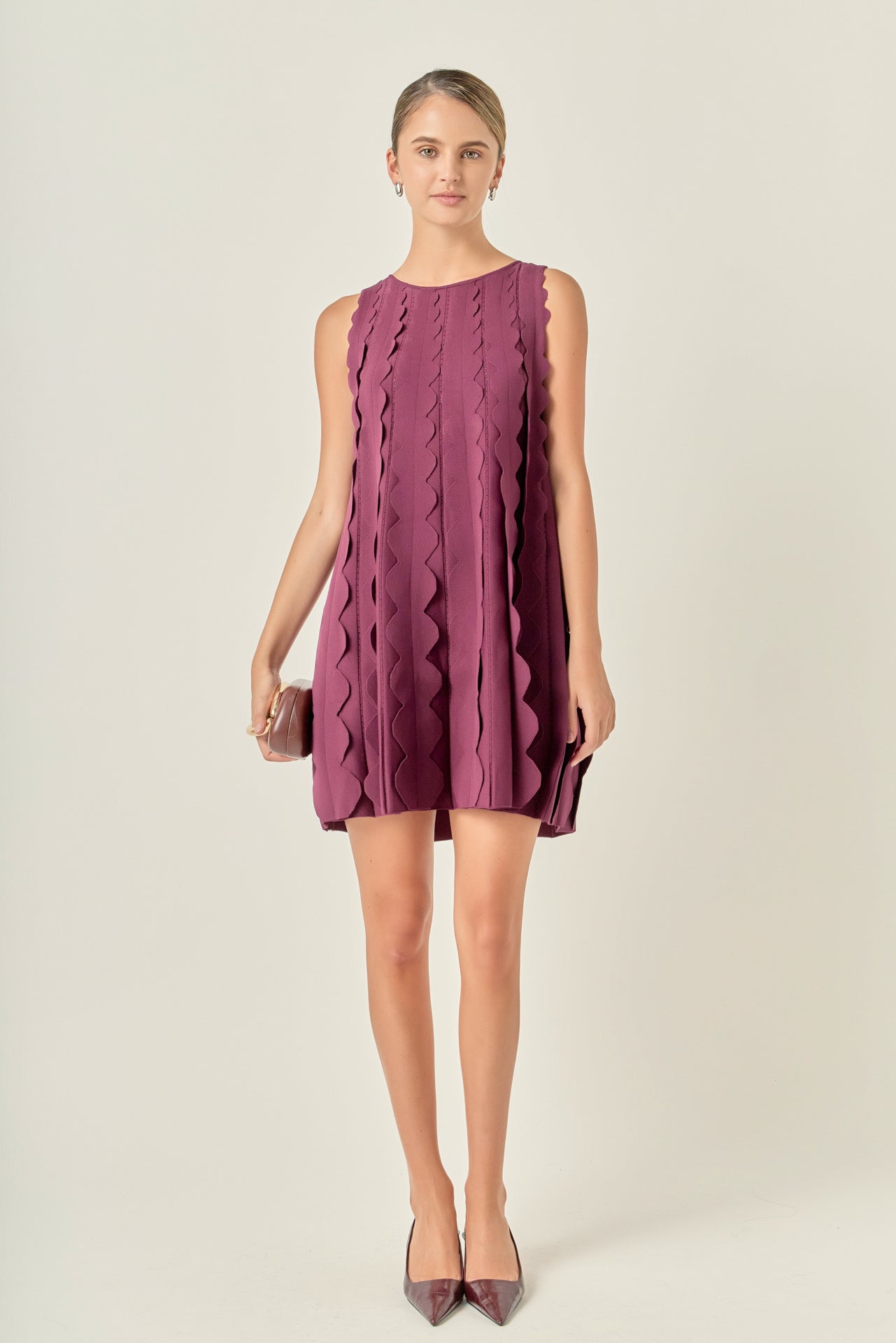 Ruffle Edge A-Line Mini Dress