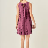 Ruffle Edge A-Line Mini Dress