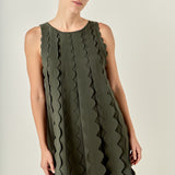 Ruffle Edge A-Line Mini Dress