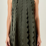 Ruffle Edge A-Line Mini Dress