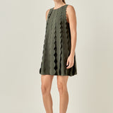 Ruffle Edge A-Line Mini Dress