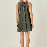 Ruffle Edge A-Line Mini Dress