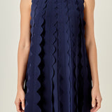 Ruffle Edge A-Line Mini Dress