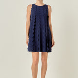 Ruffle Edge A-Line Mini Dress