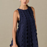 Ruffle Edge A-Line Mini Dress