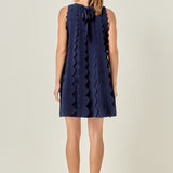 Ruffle Edge A-Line Mini Dress