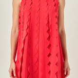 Ruffle Edge A-Line Mini Dress