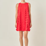 Ruffle Edge A-Line Mini Dress