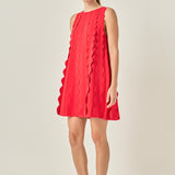 Ruffle Edge A-Line Mini Dress