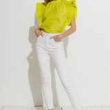 Ruffle Sleeve Poplin Top