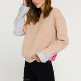 Mix Media Color Block Sweater