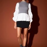 Mixed Media Pullover Top