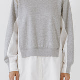 Sweatshirt With Poplin Combo