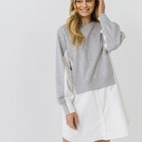 Sweatshirt With Poplin Combo