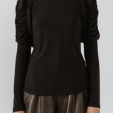 Ruched Sleeve Knit Top