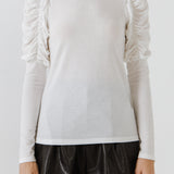 Ruched Sleeve Knit Top