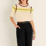 Women Knit Contrast Shirt