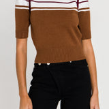 Women Knit Contrast Shirt