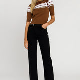 Women Knit Contrast Shirt