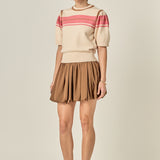 Women Knit Contrast Shirt