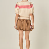 Women Knit Contrast Shirt