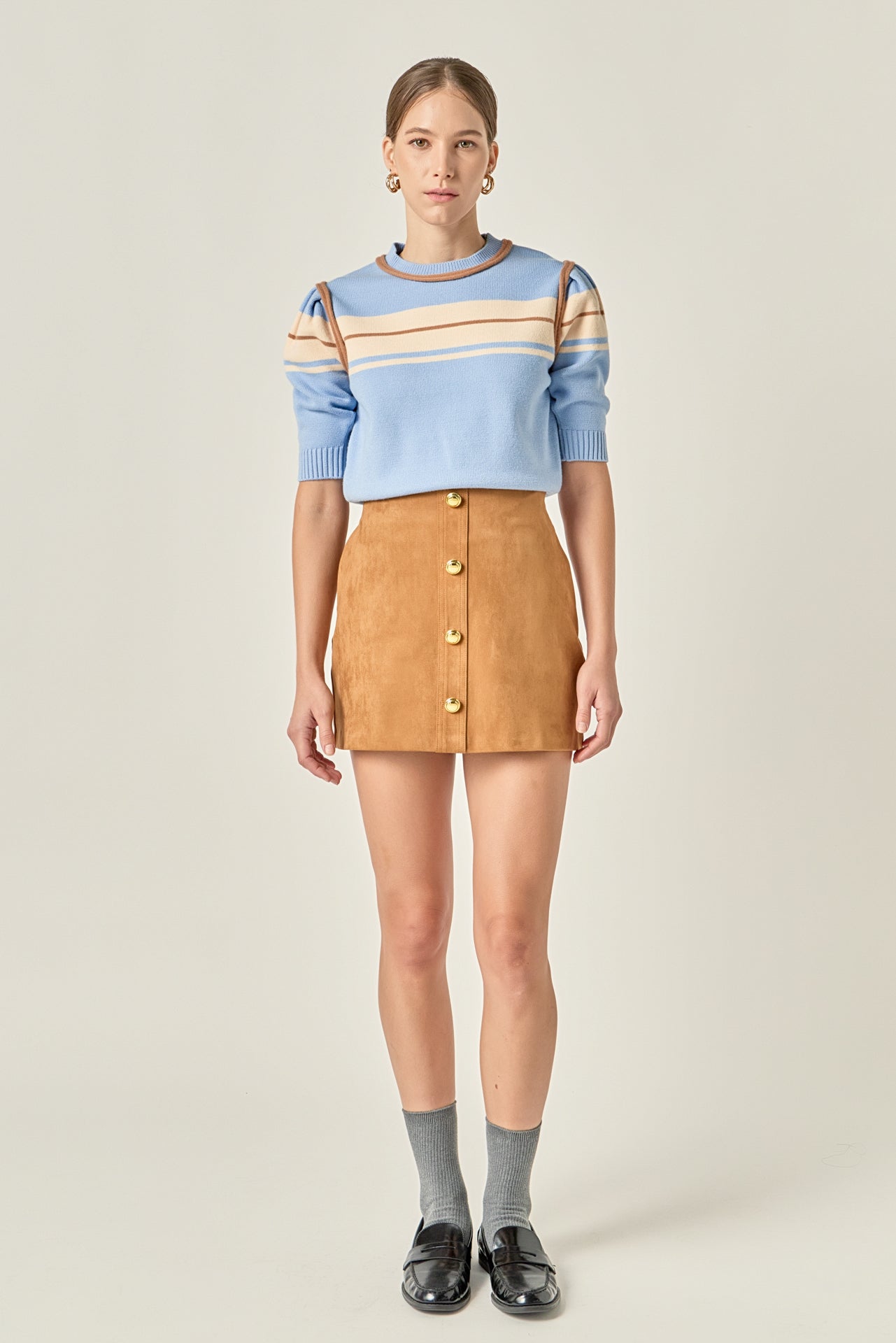 Women Knit Contrast Shirt