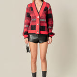 Checkered Plaid Cardigan