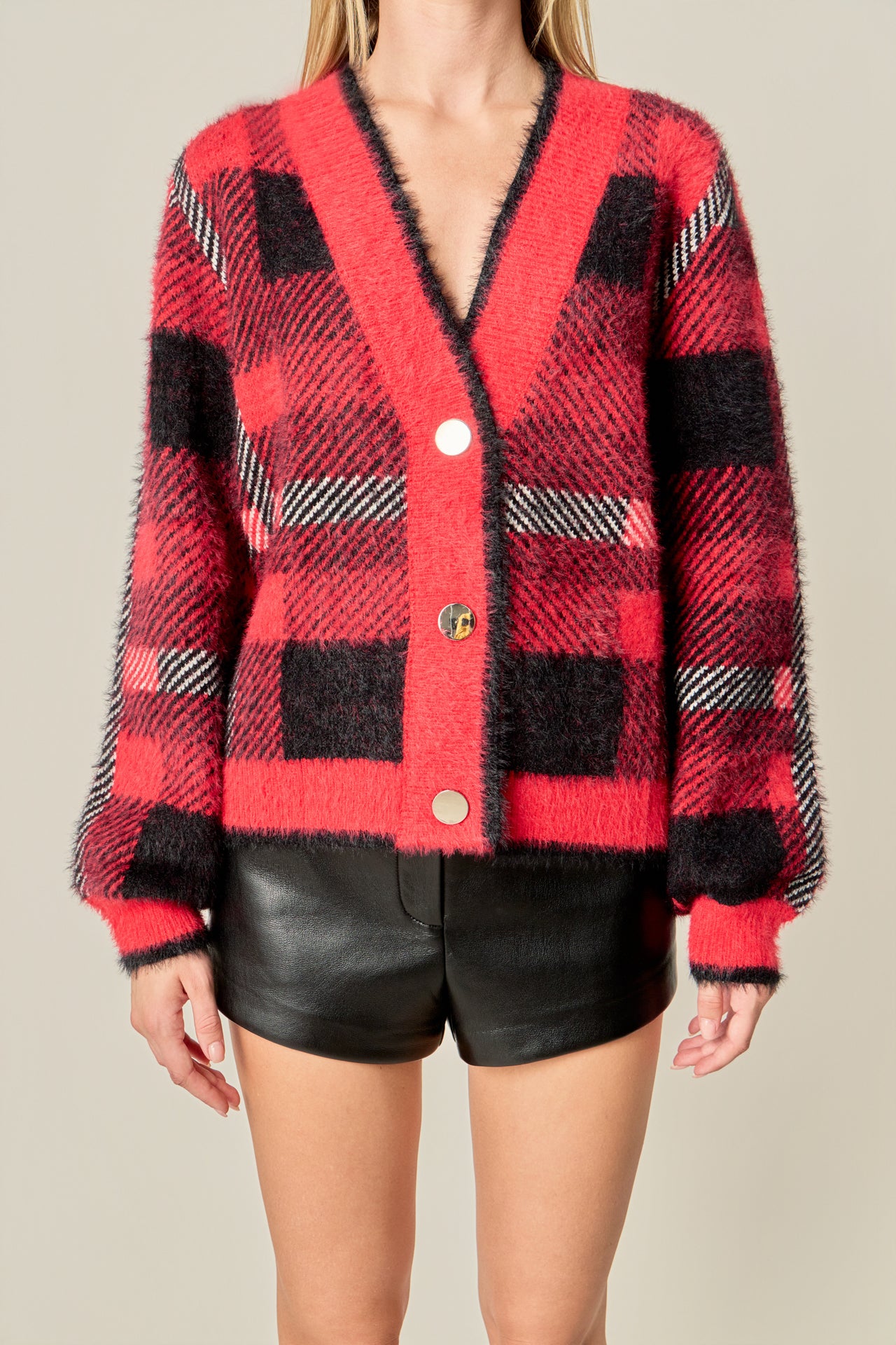 plaid pattern cardigan / チェックパターンカーディガン mideal（マイディール）の「plaid pattern cardigan / チェック