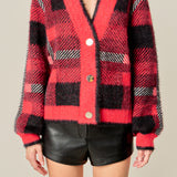 Checkered Plaid Cardigan