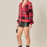 Checkered Plaid Cardigan