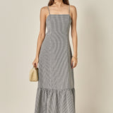 Gingham Square Neck Maxi Dress