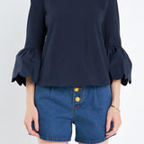 Scallop Bell Sleeve T-Shirt