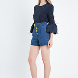 Scallop Bell Sleeve T-Shirt