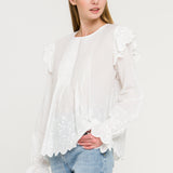 Eyelet Pintuck Blouse