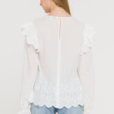 Eyelet Pintuck Blouse