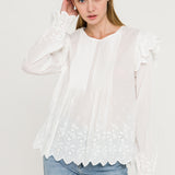 Eyelet Pintuck Blouse