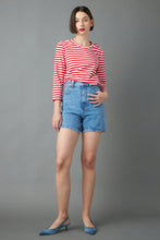 Load image into Gallery viewer, Eyelet Combo Striped Top
